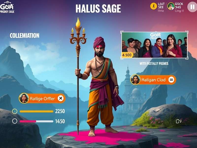 Goa Prodigy Sage character customization screen showing traditional Indian outfits